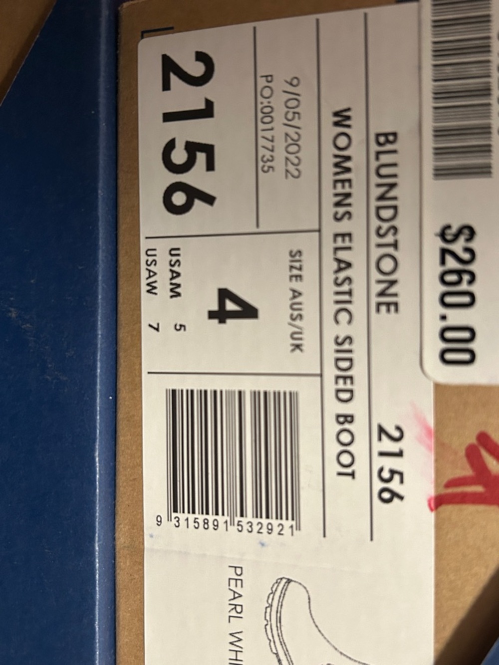 BLUNDSTONE #2156 women’s originals HI TOP Boots -pearl - Picture 6 of 7